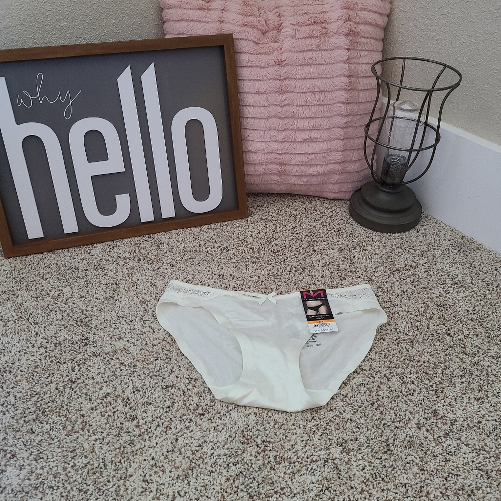 Maidenform Comfort Devotion Bikini Ivory W/ Lace S/5 Women's